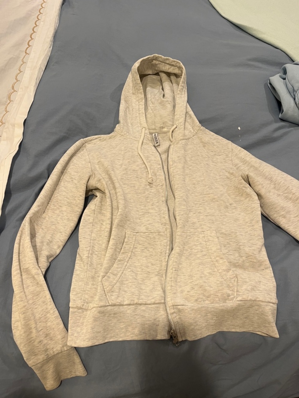 H&M Light Heather Gray Zip-Up Hoodie